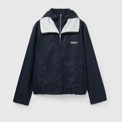 Giacca in twill di nylon con patch